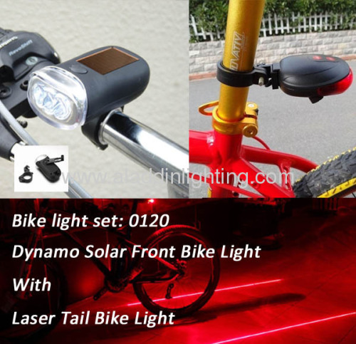 front and tail bike light set