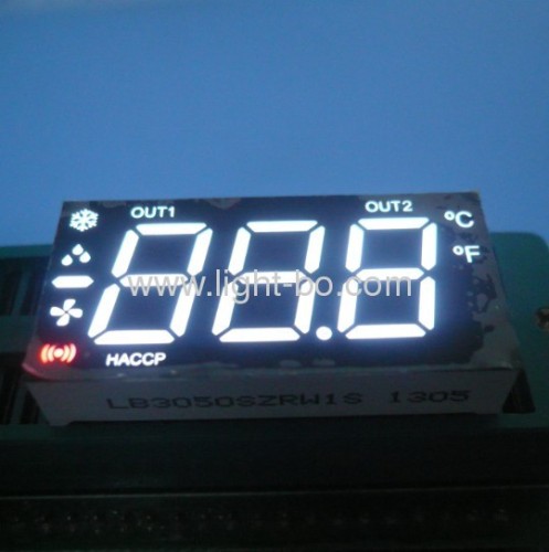 display led ultra bianco/rosso da 0,50 pollici a 3 cifre a 7 segmenti per applicazione termostati