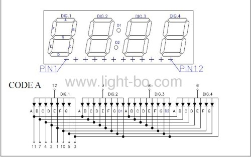 Ultra Blue Four Digits 10mm (0.39 ) Anode 7-Segment LED Display for STB