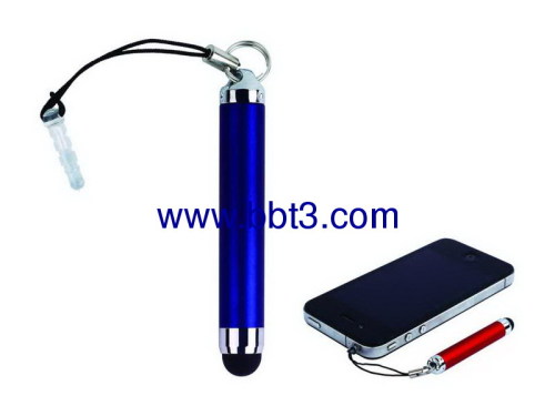 Promotional mini stylus pen with lanyard and plug