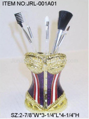 Metal pen holder with colorful painting