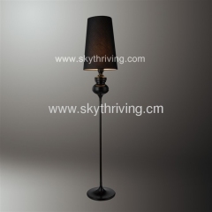 black floor lamp, metal floor lamp