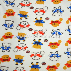 Polyester/Cotton spun Plush velour/printed knitting fabric