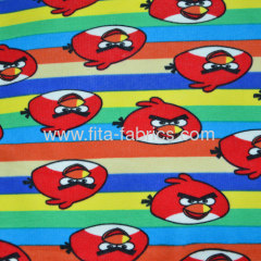 Polyester/Cotton spun Plush velour/printed knitting fabric