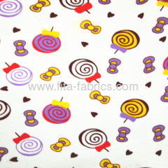 cartoon printed poly spun velour fabric