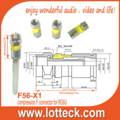 yellow compression F connector