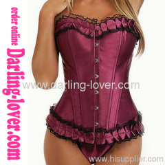 Dark Red Sexy Lace Corset