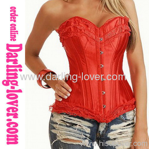 Red Lace New Style Overbust Corset