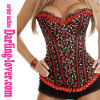 Sexy Cherry Print Lace Corset