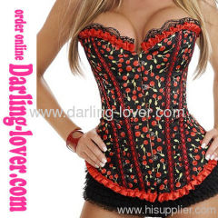 Black Sexy Cherry Lace Corset