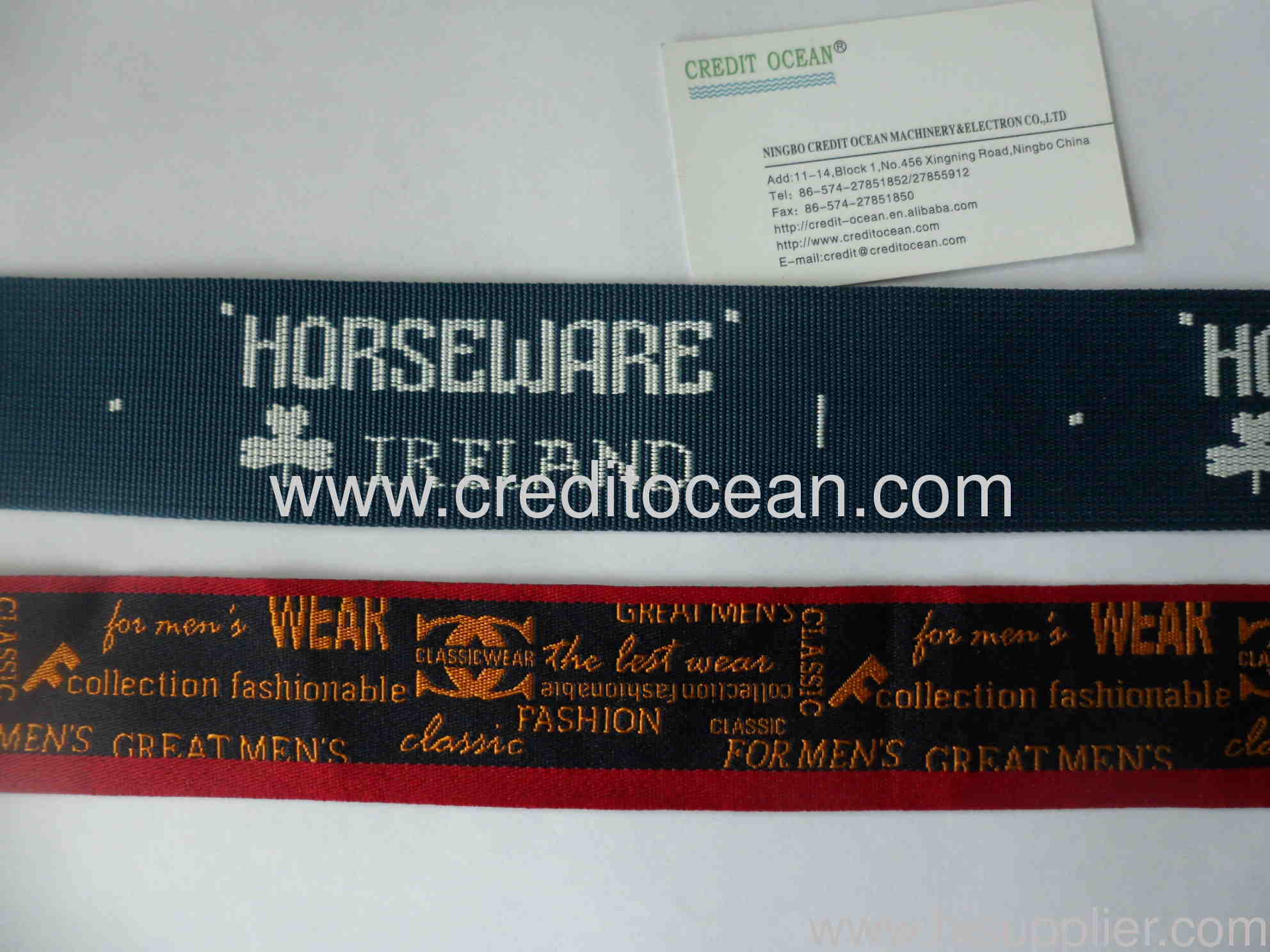 Electronic jacquard ribbon loom samples