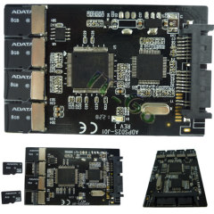 Quad Micro SD To Micro SATA Adapter With Card Case RAID