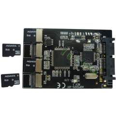 Quad Micro SD To Micro SATA Adapter With Card Case RAID