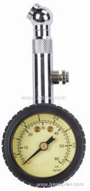 Michelin type dial air tire gauge with rubber casing