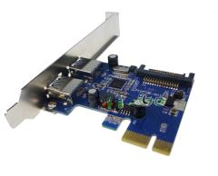 2 Ports USB 3.0 PCI-E Card With Low Profile Bracket