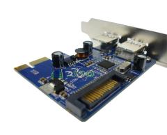 2 Ports USB 3.0 PCI-E Card With Low Profile Bracket