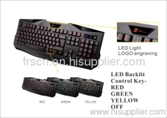 Shining OEM logo print wired LED game keyboard