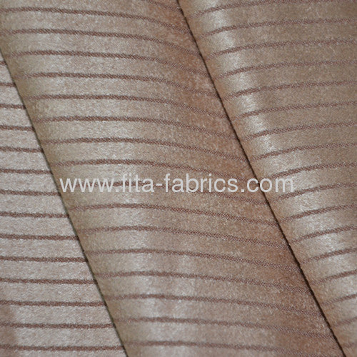 Stripe Jacquard Faux Suede Fabric