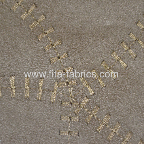 100% Polyester Embroidery Suede Fabric