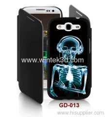 Samsung Galaxy Grand DUOS(i9082) 3d case with cover,3d case,pc case rubber coated, with leather cover.