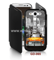 Sight view Samsung Galaxy Grand DUOS(i9082) 3d case with cover,pc case rubber coated,with leather cover