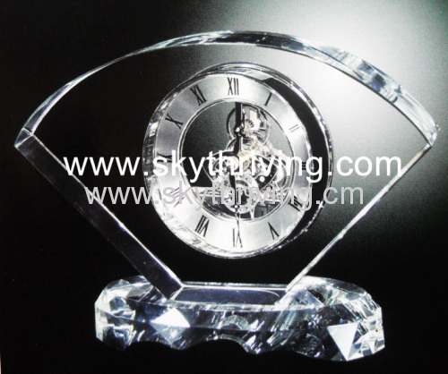crystal glass clock, clock