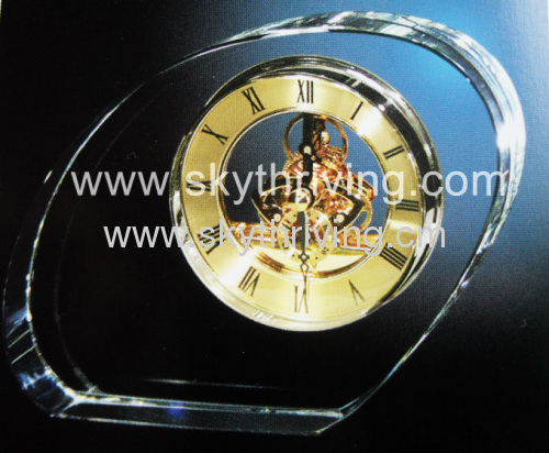 glass clock, crystal gift clock