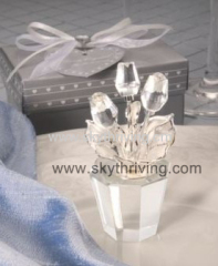 crystal rose gift, glass rose