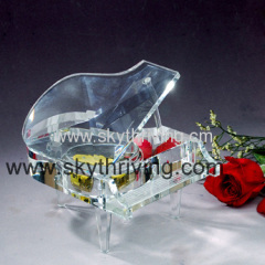 crystal piano, clear crystal piano music box