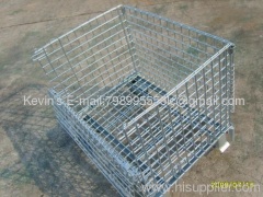 (Steel plate added)Wire Mesh Container/ Tote box /Foldable Wire Mesh Basket