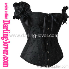 New Sexy Flower Bridal Black Corset