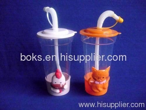 plastic children water cup with straw