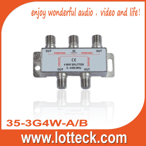 CE approved 1 IN 3 OUT SAT 4-WAY-SPLITTER
