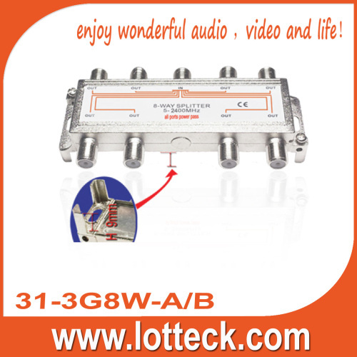 13.5-19.5dB Insertion Loss SAT 8 way splitter