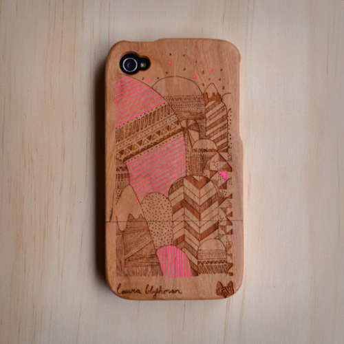 Wood Carved Cell Phone Case