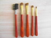 Eye Cosmetic Brush Set with Red wooden handle