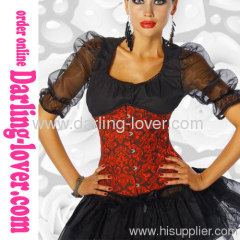 Red Jacquard Underbust Corset