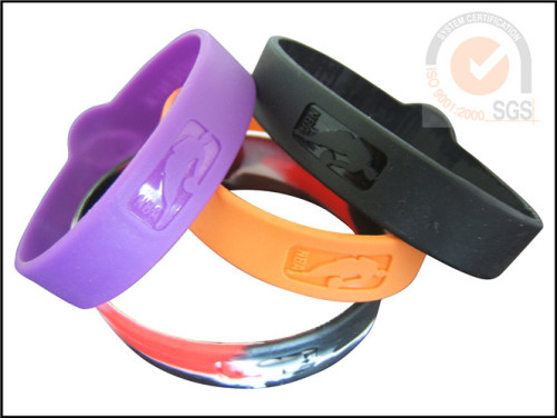 Sport Color Silicone & Rubber Wist Brand With Embossed Logo