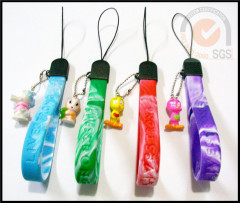 Colorful Silicone & Rubber phone strap in Mixed in Color