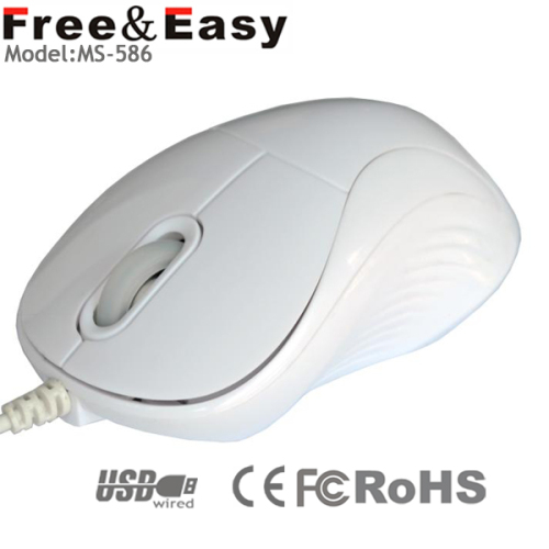 Pure white 3d computer silent mouse