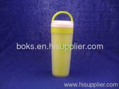 plastic double wall vacuum cup with handle