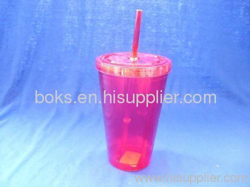 durable double wall plastic straw cups