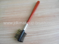 Eco-friendly Red wooden handle High Quality Eye brow Brush and Comb