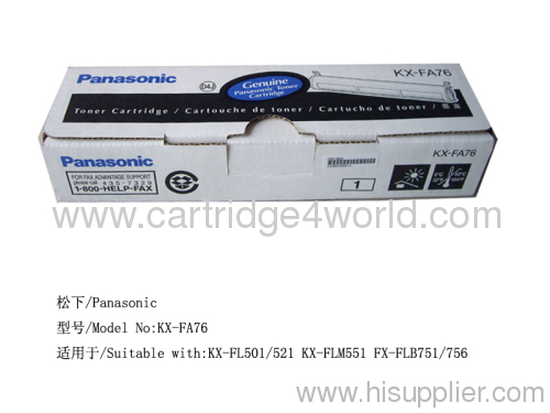 KX-FA76 Black Toner Cartridge For Laser Printer