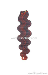 Indian remy hair extension/100% top quality remy machine