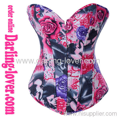 Sexy Graffiti New Flowers Corset