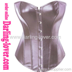 New Dark Brown Sexy Leather Corset