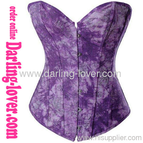 Purple Sexy Print Fashion Corset