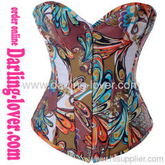 New Brown Sexy Print Corset