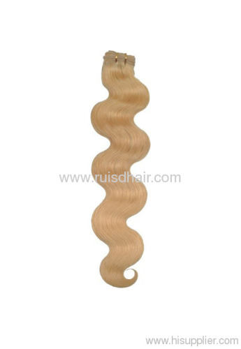 22" cheap relaxed texture machine virgin hair weft